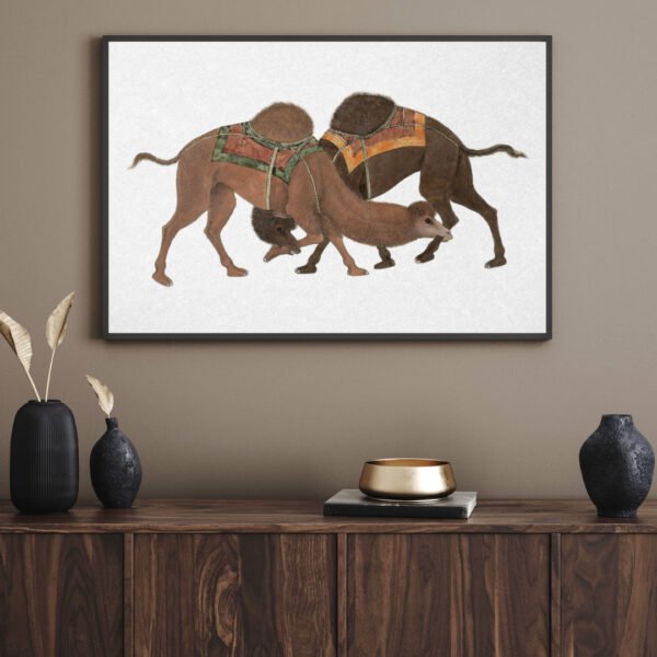Indian Camel Art Print 24x36 Vintage Wall Poster Mughal Animal Painting Indian Camel Art Print 24x36 Vintage Wall Poster Mughal Animal Painting