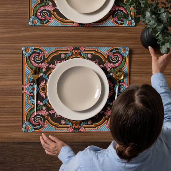 Vintage Baroque Bloom Placemat Set – Luxe Dining with Desi Drama Vintage Baroque Bloom Placemat Set – Luxe Dining with Desi Drama
